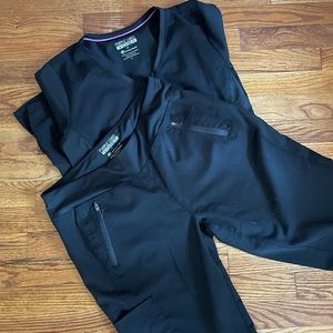 Healing Hands Black Scrub Set